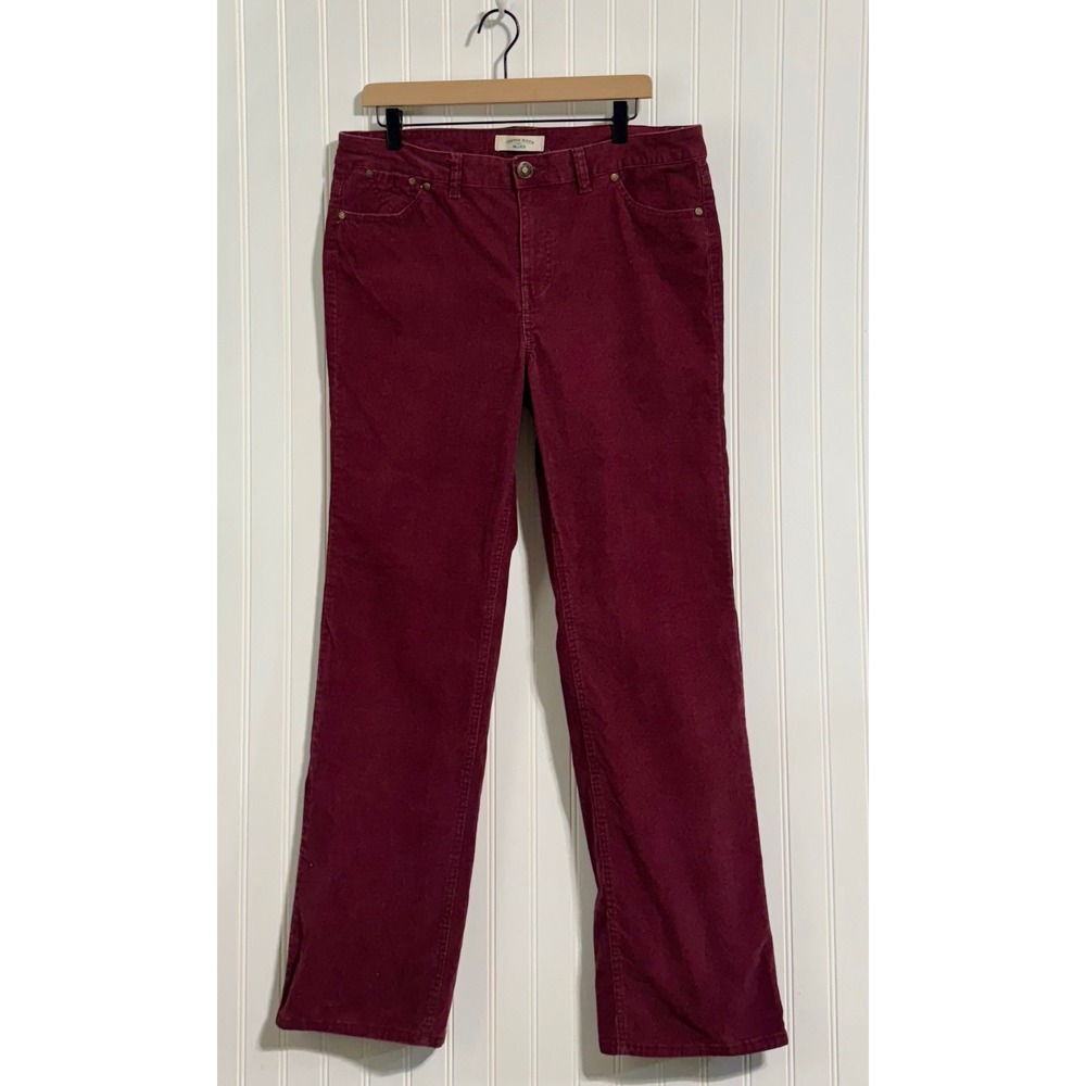 Canyon River Blues Burgundy Corduroy Pants Sz 14 Mid Rise Bootcut Dark Academia